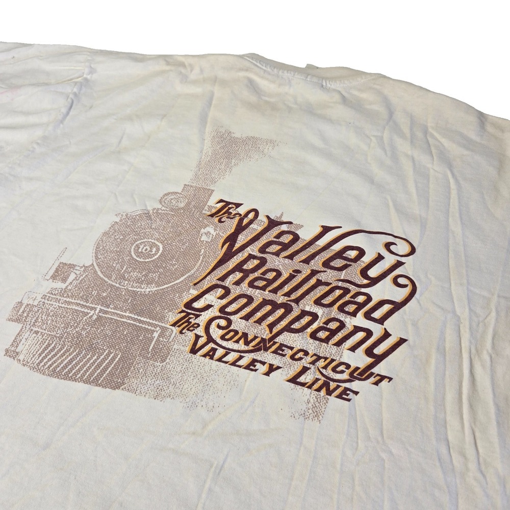 Vintage Railroad Shirt Mens XL White Short Sleeve Train Locomotive Conductor